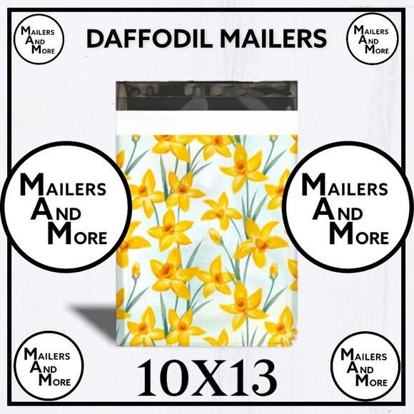 ‼️ LAST 1 ‼️ 50 10X13 Yellow Daffodils Poly Mailers Shipping Envelopes Bags - Picture 2 of 6